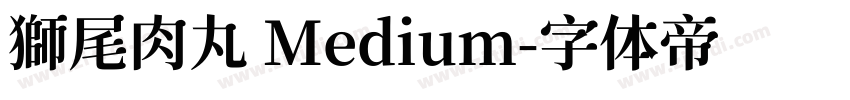 獅尾肉丸 Medium字体转换